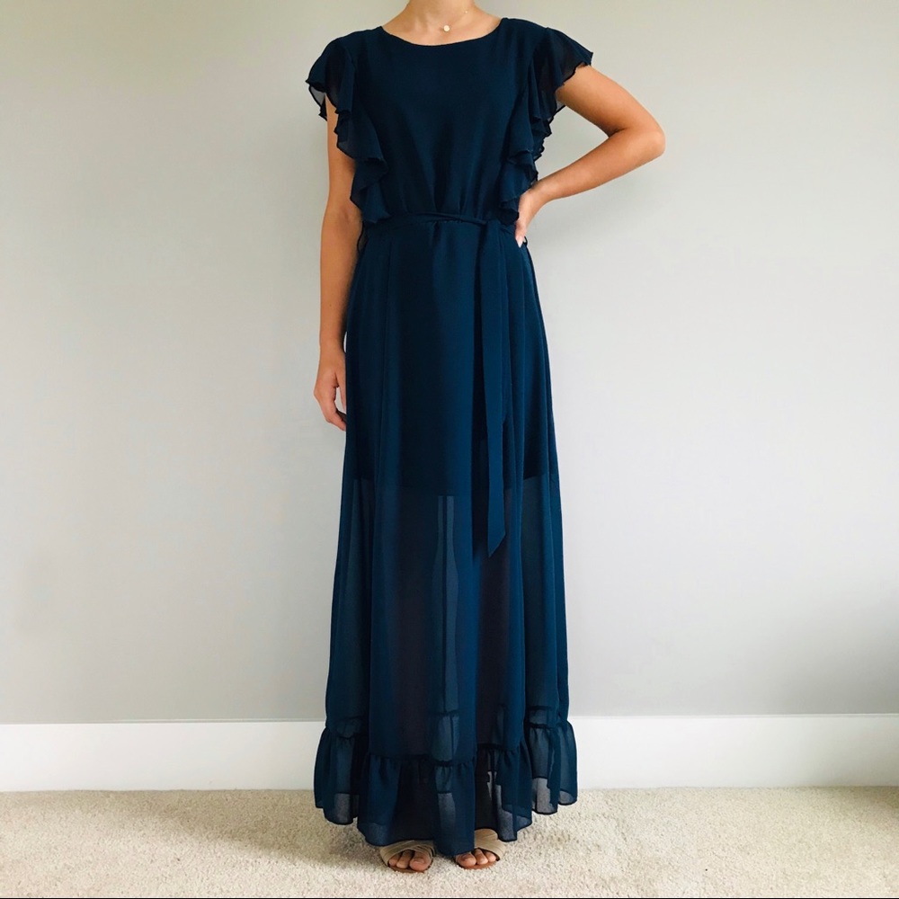 Women’s Flowy Blue Maxi Dress